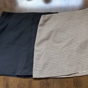 Bundle: 2 H&M Mini Skirts – Black & Houndstooth, Size US 8